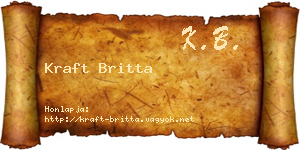 Kraft Britta névjegykártya